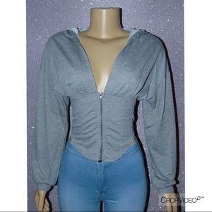 Gray Corset Hoodie